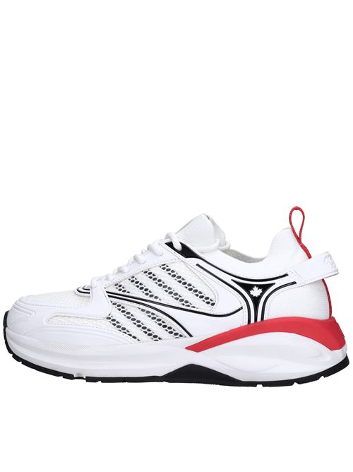 Fabric and faux leather sneakers DSQUARED2 DASH | SNM0332 592C7159 M536BIANCO-NERO-ROSSO